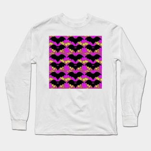 Bats And Bows Pink Yellow Long Sleeve T-Shirt